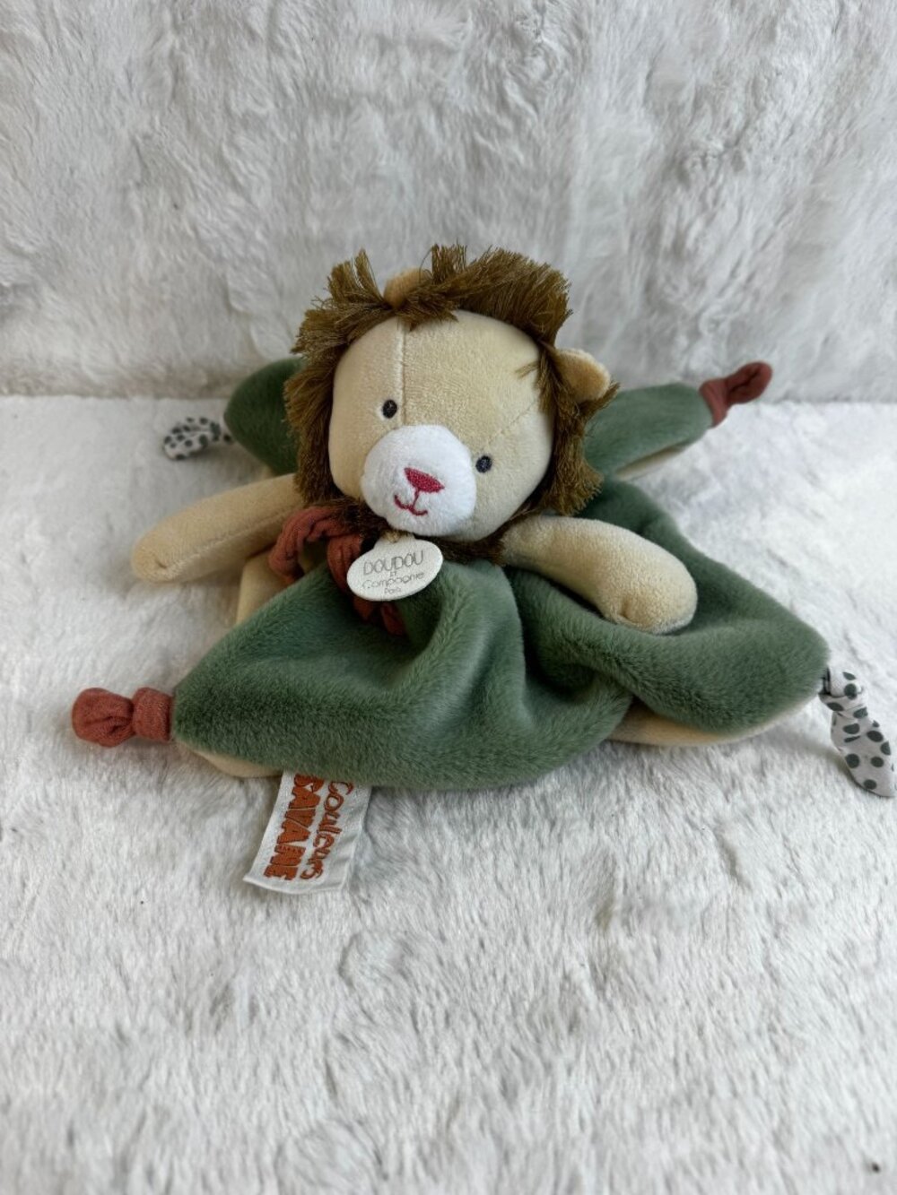Baby Couleurs SAVANE Lion Plush Lovey Security Blanket Doudou et Compagnie Paris
